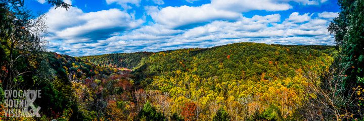Fall colors at the Mohican State Park gorge overlook on October 22, 2016. Photo by Richard Alan Hannon