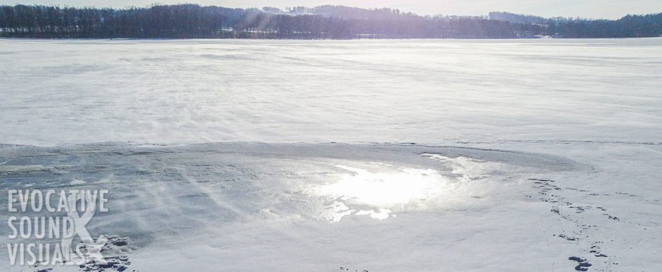 Stinging ice blows across a frozen Pleasant Hill Lake on January 19, 2018. Photo by Richard Alan Hannon