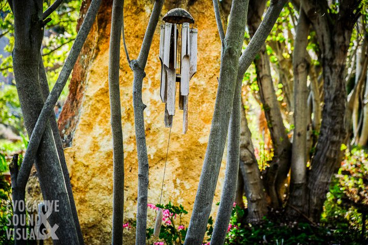 Bamboo wind chimes swaying in an ever-increasing spring wind in Garden City, Idaho on Saturday, April 11, 2020. Photo by Richard Alan Hannon