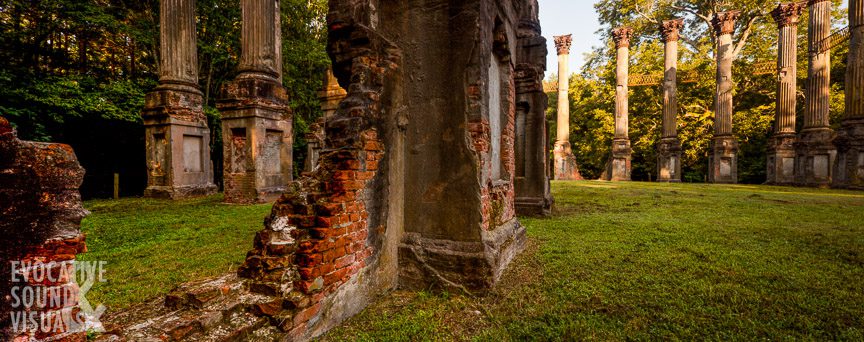 Windsor Ruins on the Rodney Road near Port Gibson, Mississippi. Stitched panoramic photo by Richard Alan Hannon