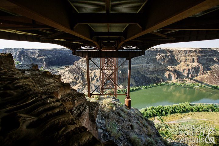 A view beneath the Perrine Bridge on Friday, July 27, 2018, in Twin Falls, Idaho. Photo by Richard Alan Hannon